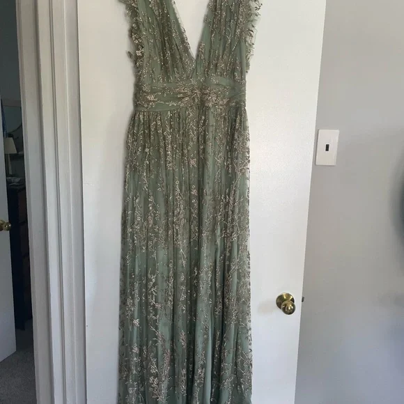 Baltic Born Sage Maxi Dress with Gold Embroidery - Picture 6 of 6